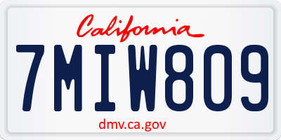 CA license plate 7MIW809