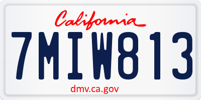 CA license plate 7MIW813