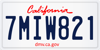CA license plate 7MIW821