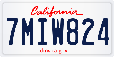CA license plate 7MIW824