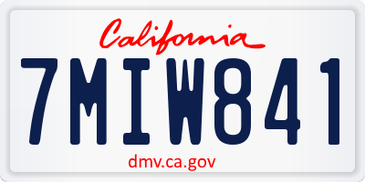 CA license plate 7MIW841