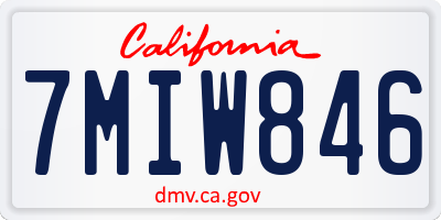 CA license plate 7MIW846
