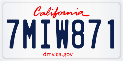 CA license plate 7MIW871