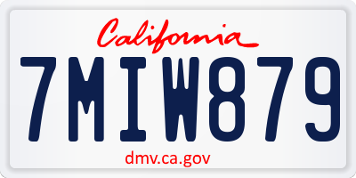 CA license plate 7MIW879