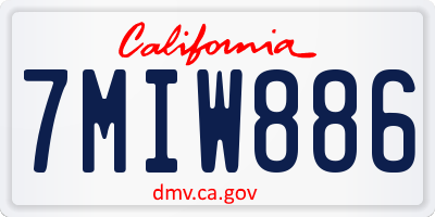 CA license plate 7MIW886