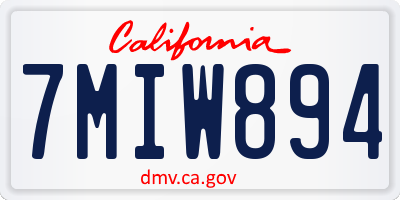 CA license plate 7MIW894