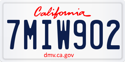 CA license plate 7MIW902