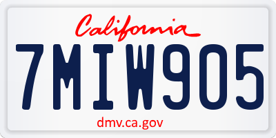 CA license plate 7MIW905