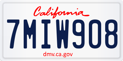CA license plate 7MIW908