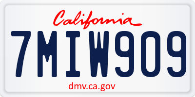 CA license plate 7MIW909