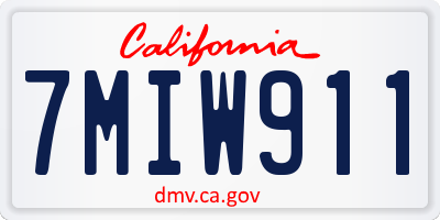CA license plate 7MIW911