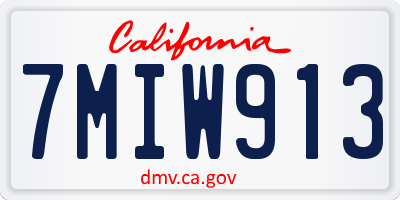 CA license plate 7MIW913