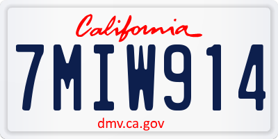 CA license plate 7MIW914