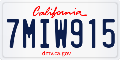 CA license plate 7MIW915