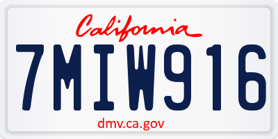 CA license plate 7MIW916