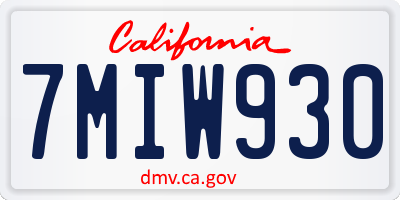 CA license plate 7MIW930