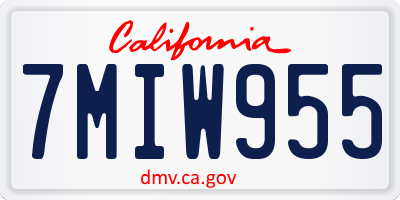 CA license plate 7MIW955