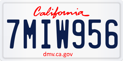 CA license plate 7MIW956