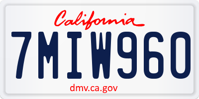 CA license plate 7MIW960