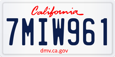 CA license plate 7MIW961