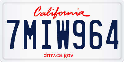 CA license plate 7MIW964