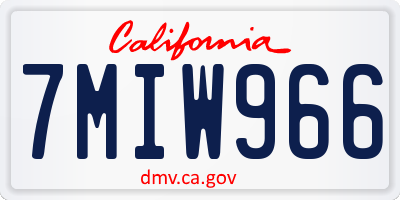 CA license plate 7MIW966