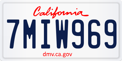 CA license plate 7MIW969