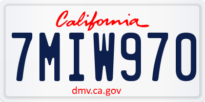 CA license plate 7MIW970