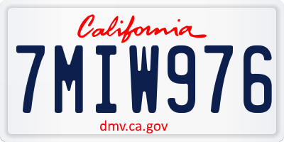 CA license plate 7MIW976