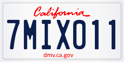 CA license plate 7MIX011