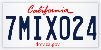 CA license plate 7MIX024