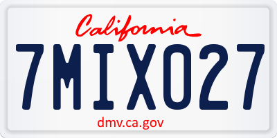 CA license plate 7MIX027