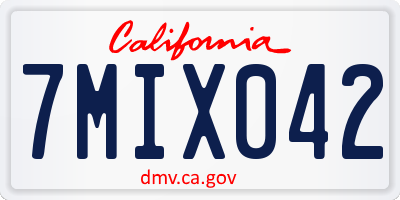 CA license plate 7MIX042