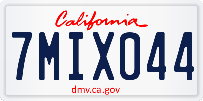 CA license plate 7MIX044