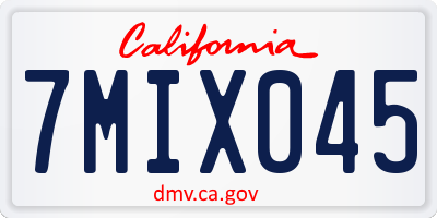 CA license plate 7MIX045