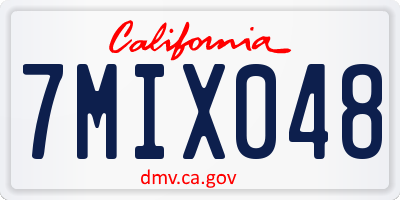 CA license plate 7MIX048