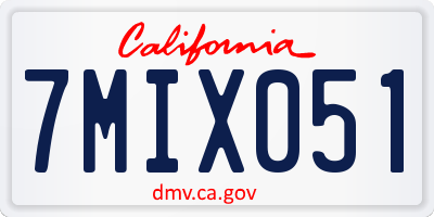 CA license plate 7MIX051