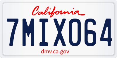 CA license plate 7MIX064