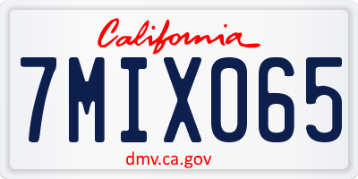 CA license plate 7MIX065