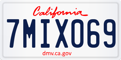 CA license plate 7MIX069