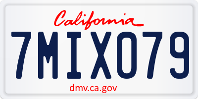 CA license plate 7MIX079