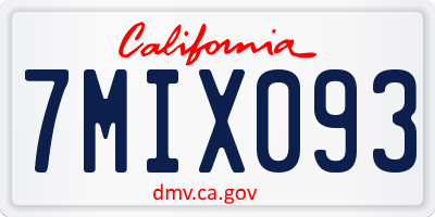 CA license plate 7MIX093