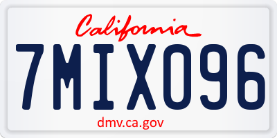 CA license plate 7MIX096