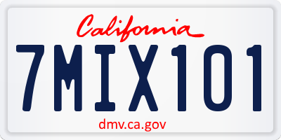 CA license plate 7MIX101