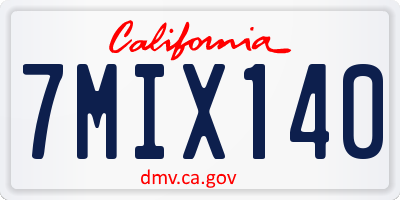 CA license plate 7MIX140