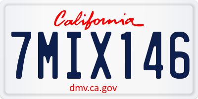 CA license plate 7MIX146