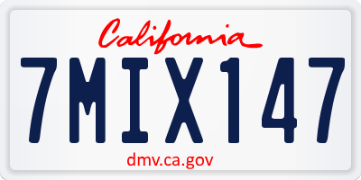 CA license plate 7MIX147