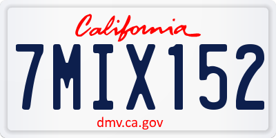 CA license plate 7MIX152