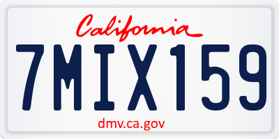CA license plate 7MIX159