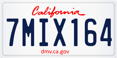 CA license plate 7MIX164